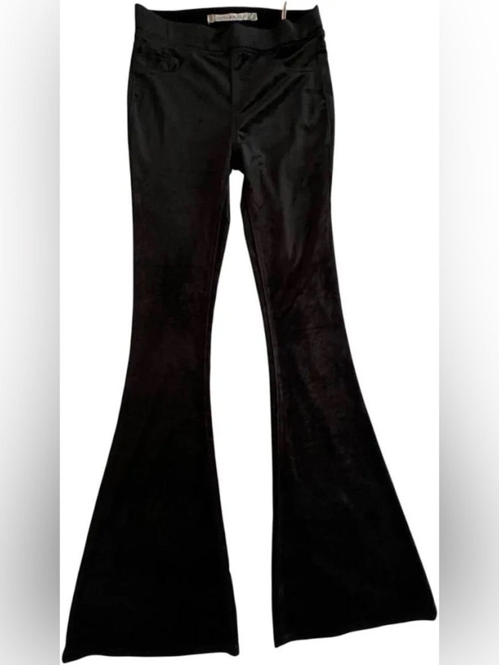 Chelsea & Violet Black velvet Stretch Flared Pants